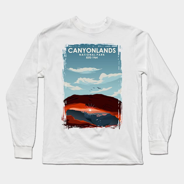 Canyonlands National park travel poster room decor art Long Sleeve T-Shirt by jornvanhezik